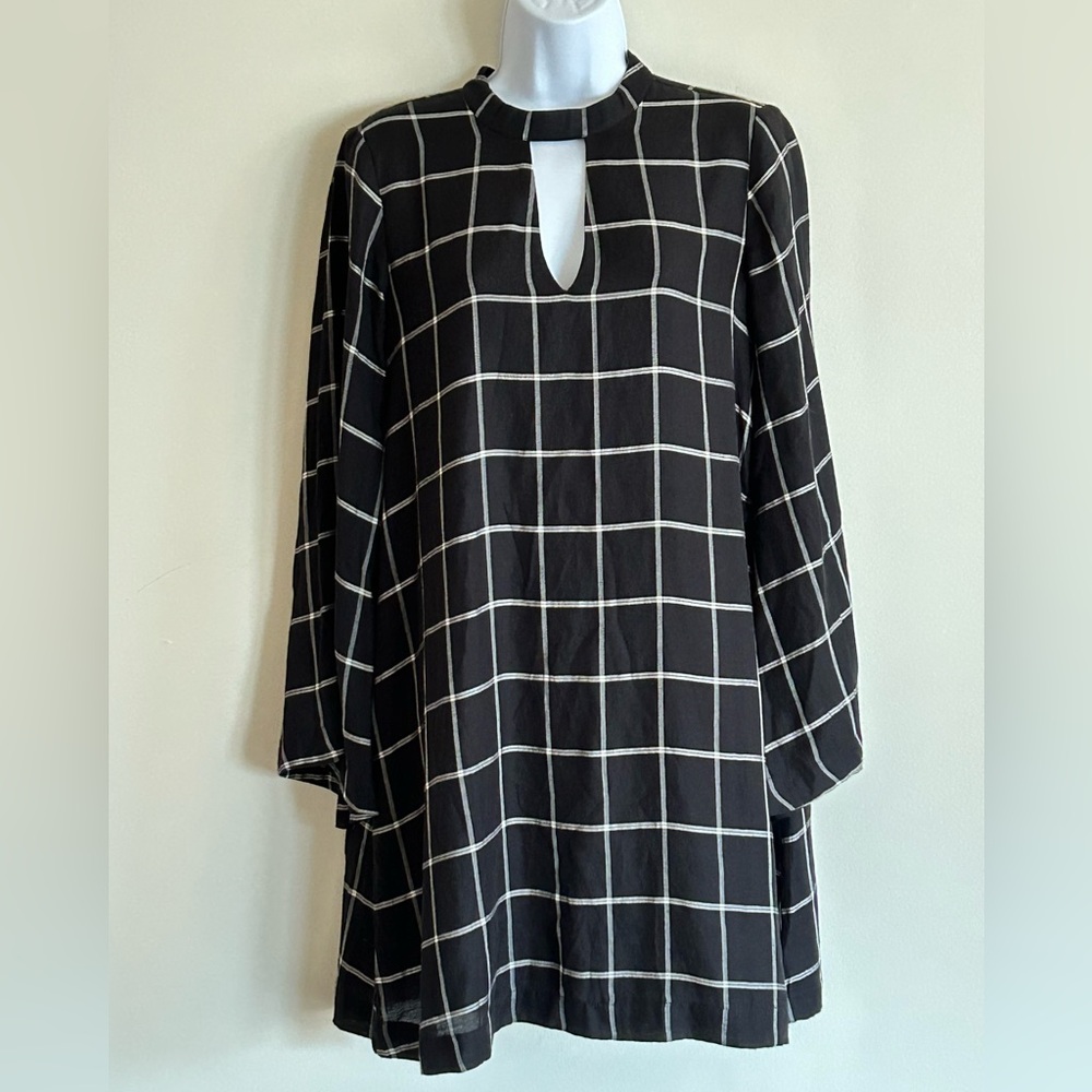 ANNE TAYLOR B&W Plaid Dress / Size M